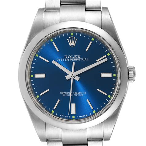 rolex oyster perpetual 39 blue dial review|Rolex Oyster Perpetual blue dial.